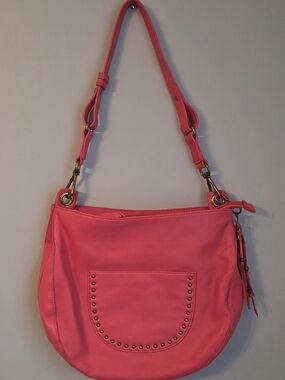 The Sak Women's Pink Leather Shoulder Bag - Stud Accent